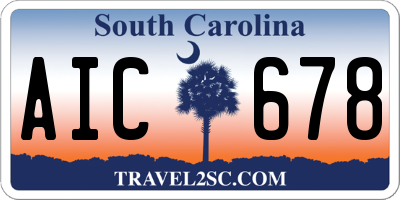 SC license plate AIC678