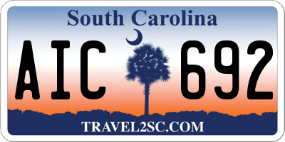 SC license plate AIC692