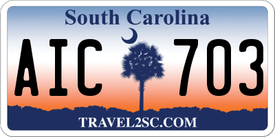 SC license plate AIC703
