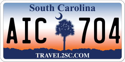 SC license plate AIC704