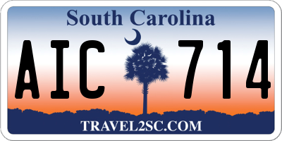 SC license plate AIC714