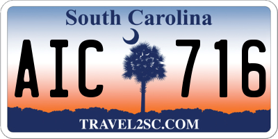 SC license plate AIC716