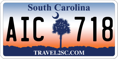 SC license plate AIC718