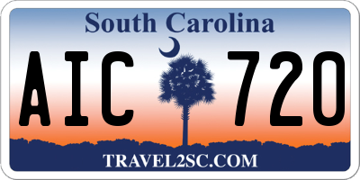 SC license plate AIC720