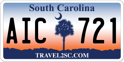 SC license plate AIC721