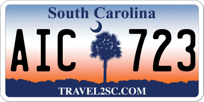 SC license plate AIC723