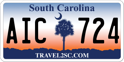 SC license plate AIC724