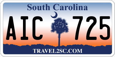 SC license plate AIC725