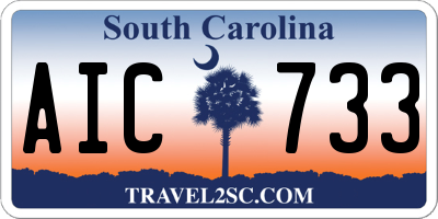 SC license plate AIC733