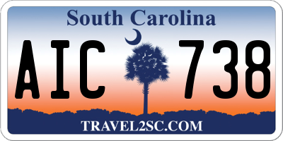 SC license plate AIC738
