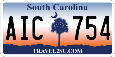 SC license plate AIC754