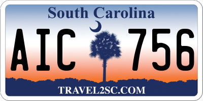 SC license plate AIC756