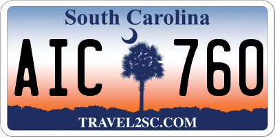 SC license plate AIC760