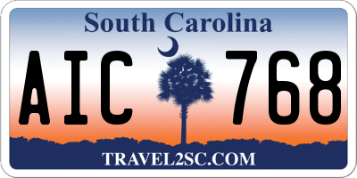 SC license plate AIC768