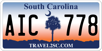 SC license plate AIC778