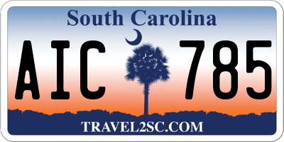 SC license plate AIC785