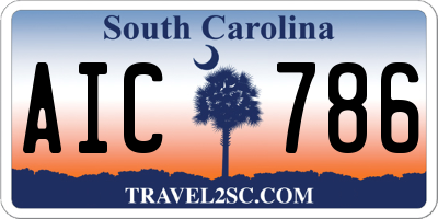 SC license plate AIC786