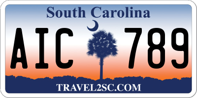 SC license plate AIC789
