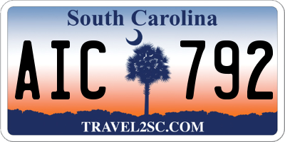 SC license plate AIC792