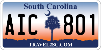 SC license plate AIC801