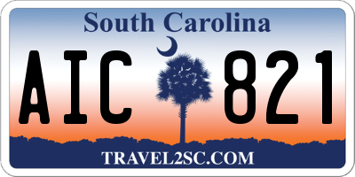 SC license plate AIC821
