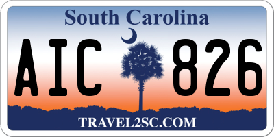 SC license plate AIC826