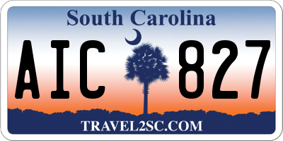 SC license plate AIC827