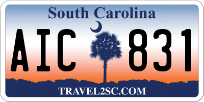 SC license plate AIC831