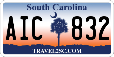 SC license plate AIC832