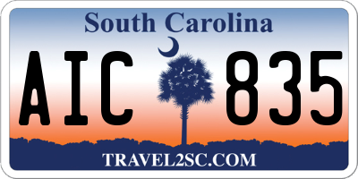 SC license plate AIC835