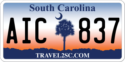 SC license plate AIC837