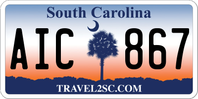 SC license plate AIC867