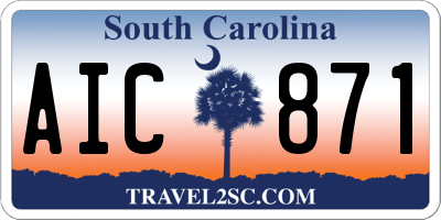 SC license plate AIC871