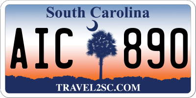 SC license plate AIC890