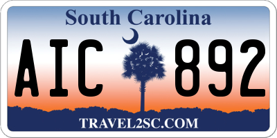 SC license plate AIC892