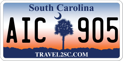 SC license plate AIC905