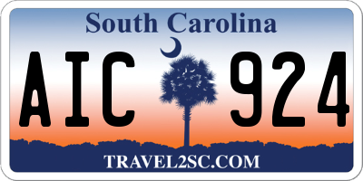 SC license plate AIC924