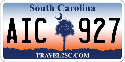 SC license plate AIC927
