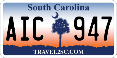 SC license plate AIC947
