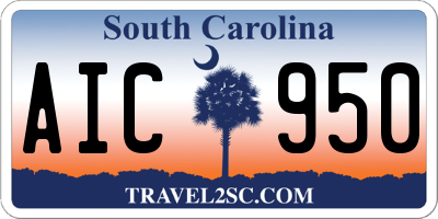 SC license plate AIC950