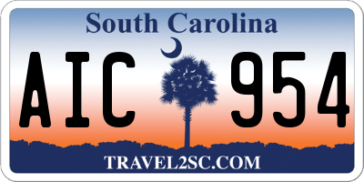 SC license plate AIC954