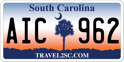 SC license plate AIC962