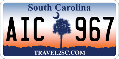 SC license plate AIC967