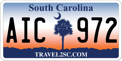 SC license plate AIC972