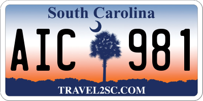 SC license plate AIC981