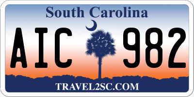 SC license plate AIC982