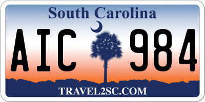 SC license plate AIC984