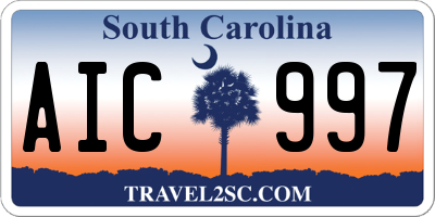SC license plate AIC997