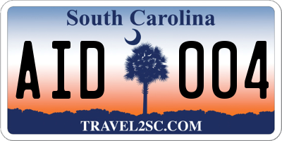SC license plate AID004