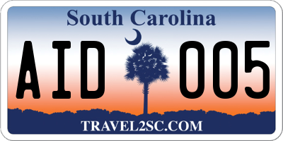SC license plate AID005